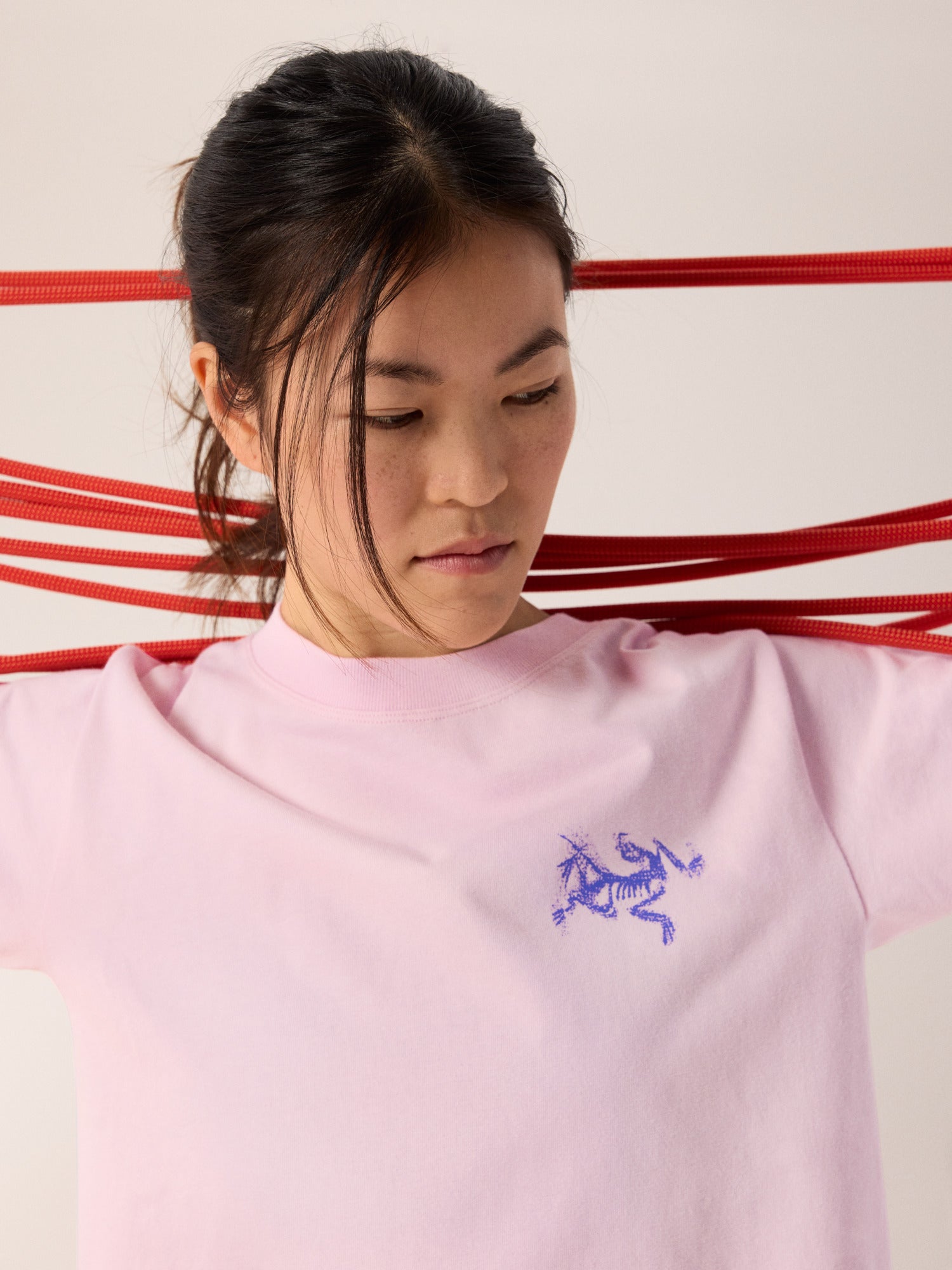 Kragg Cotton Bird Tile Crew Shirt SS Women's