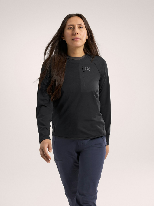 Delta Crew Neck Pullover Women's Black - Arc'teryx Australia