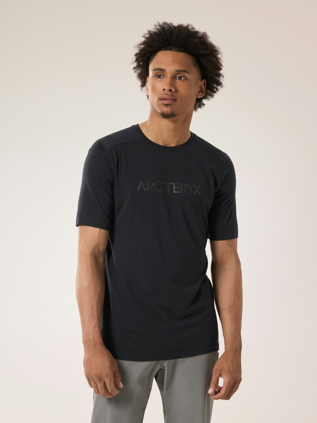 Ionia Merino Wool Arc'Word Logo SS Men's Black - Arc'teryx Australia