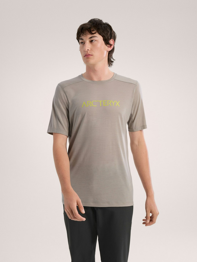 Ionia Merino Wool Arc'Word Logo Shirt SS Men's Rune / Euphoria - Arc'teryx Australia