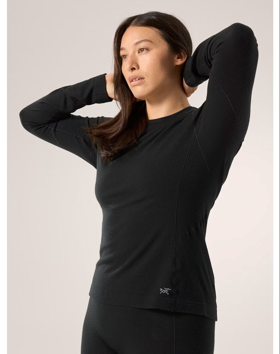 Satoro Merino Wool Crew Neck LS Women's Black - Arc'teryx Australia