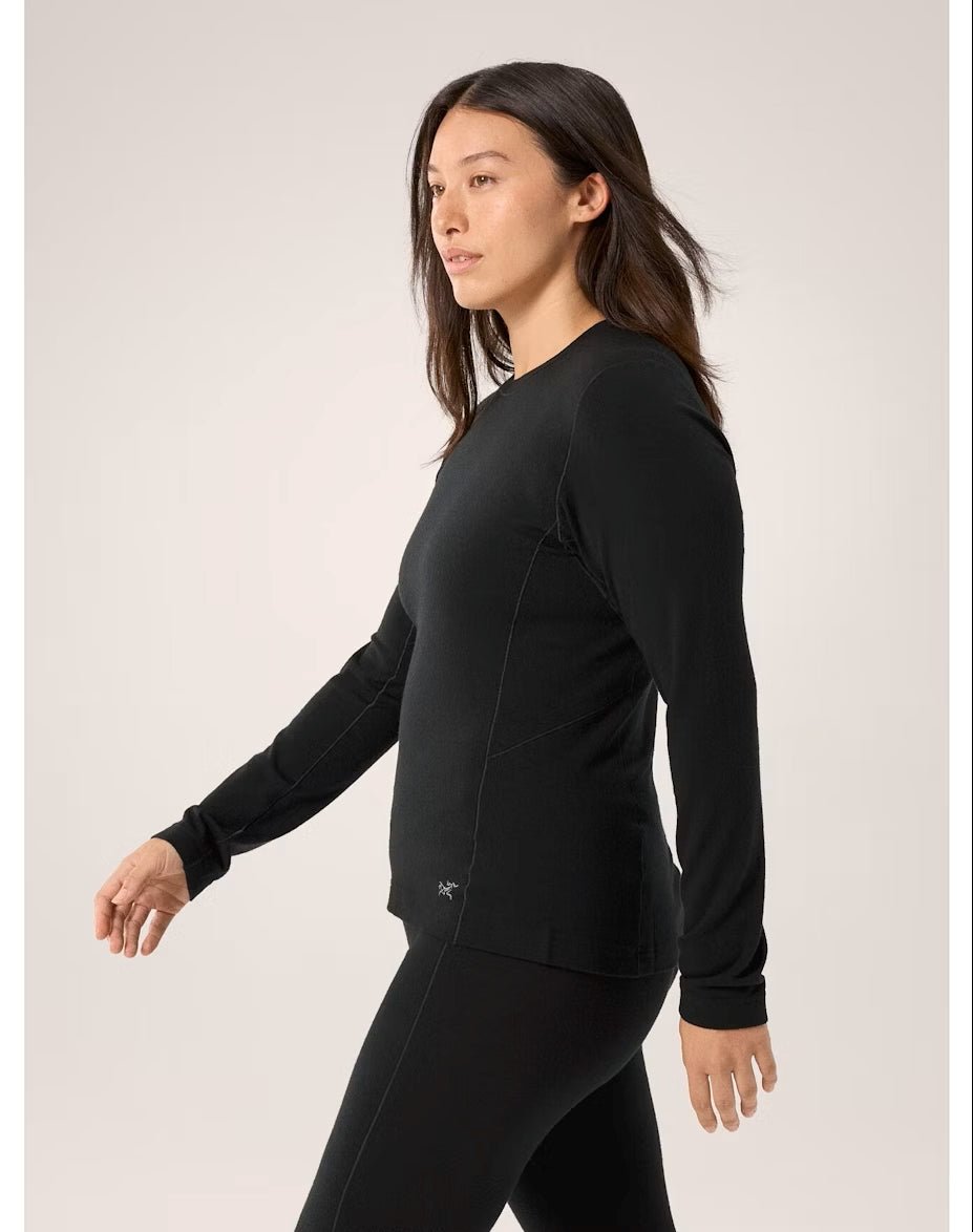 Satoro Merino Wool Crew Neck LS Women's Black - Arc'teryx Australia