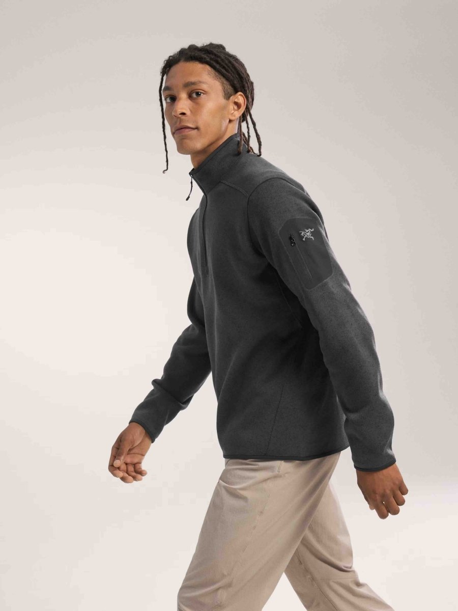 Covert 1/2 Zip Neck Men's Black Heather II - Arc'teryx Australia