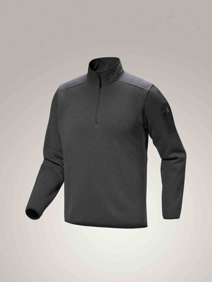 Covert 1/2 Zip Neck Men's Black Heather II - Arc'teryx Australia