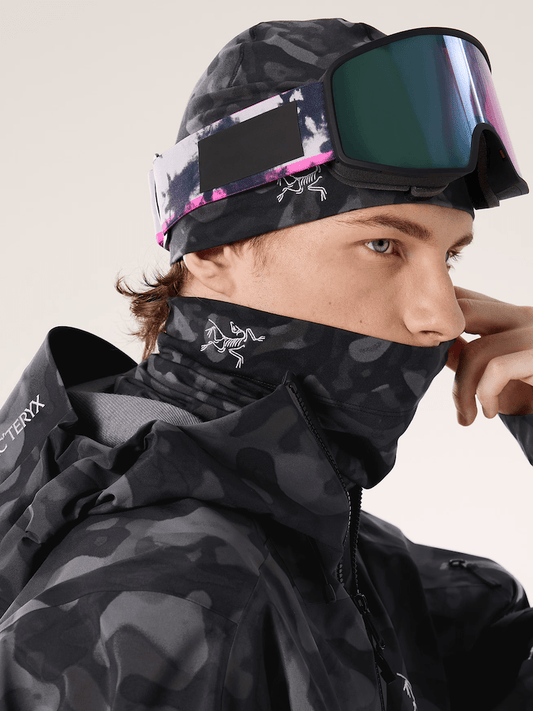 Rho Neck Gaiter Print Black Grottoflage - Arc'teryx Australia