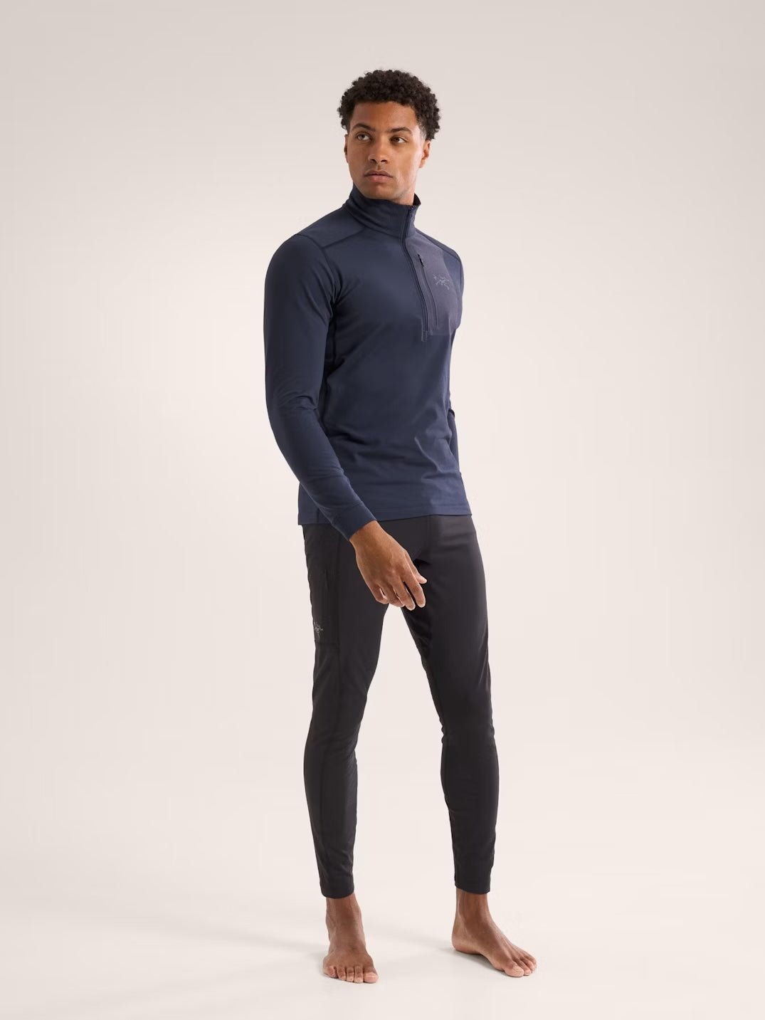 Rho LT Zip Neck Men's Black Sapphire - Arc'teryx Australia