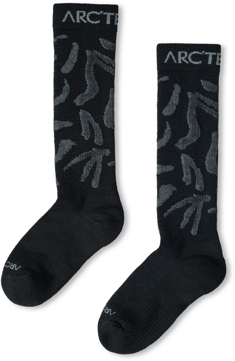 Merino Wool Grotto Ski Sock Black/Graphite - Arc'teryx Australia
