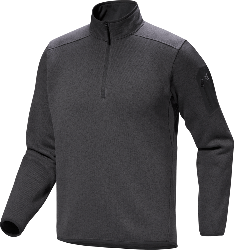 Covert 1/2 Zip Neck Men's Black Heather II - Arc'teryx Australia
