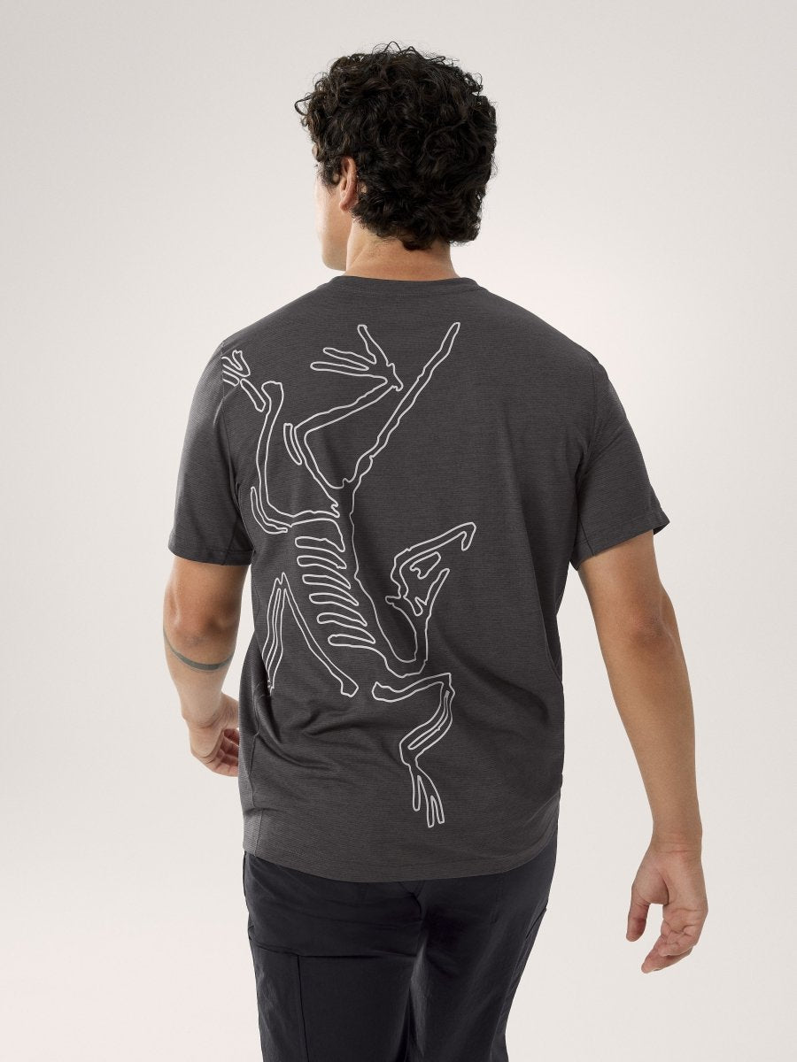 Cormac Arc'Bird Logo Shirt SS Men's Black Heather - Arc'teryx Australia