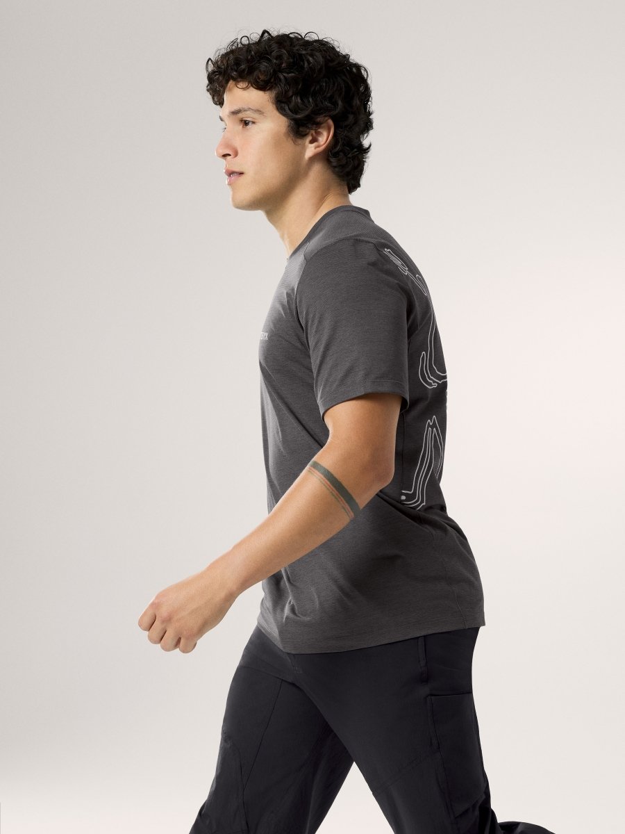 Cormac Arc'Bird Logo Shirt SS Men's Black Heather - Arc'teryx Australia