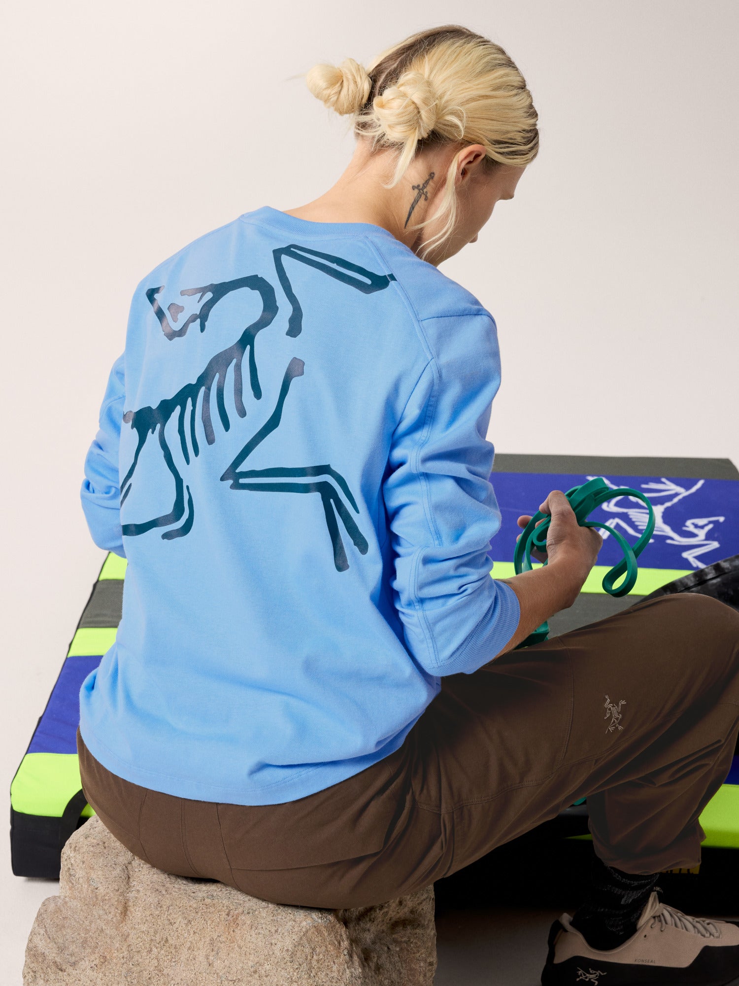 Kragg Cotton Bird Crew Neck Shirt LS Women's