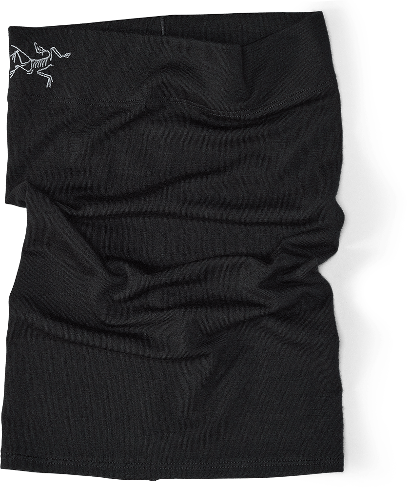 Rho Lightweight Wool Neck Gaiter Black - Arc'teryx Australia