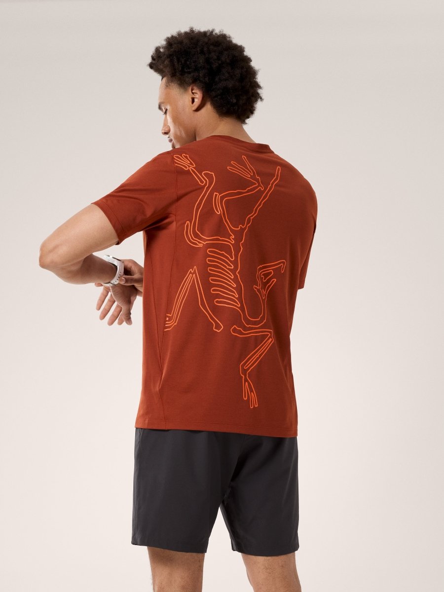 Cormac Arc'Bird Logo Shirt SS Men's Sequoia Heather / Solaris - Arc'teryx Australia