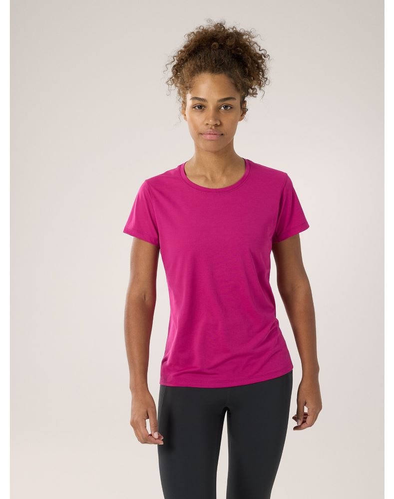 Taema Crew Neck Shirt SS Women's Amaranthus Heather - Arc'teryx Australia
