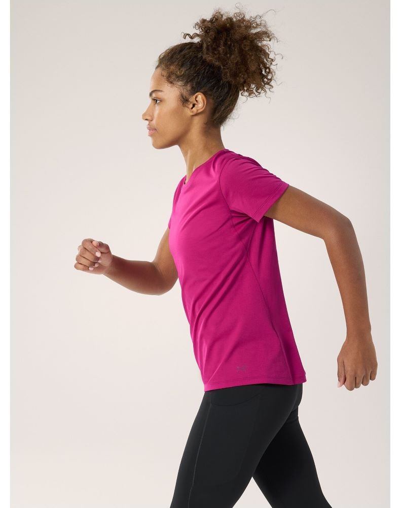 Taema Crew Neck Shirt SS Women's Amaranthus Heather - Arc'teryx Australia