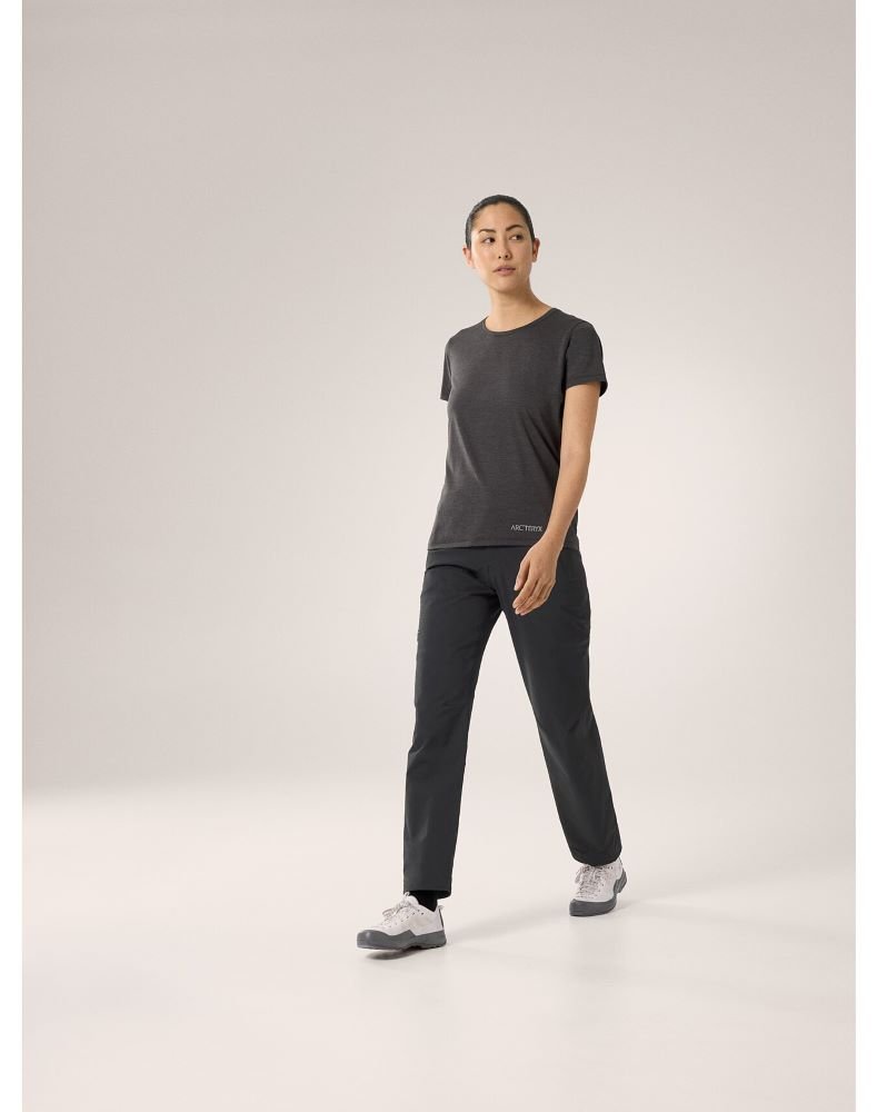 Taema Arc'Bird Crew SS Women's Black Heather - Arc'teryx Australia