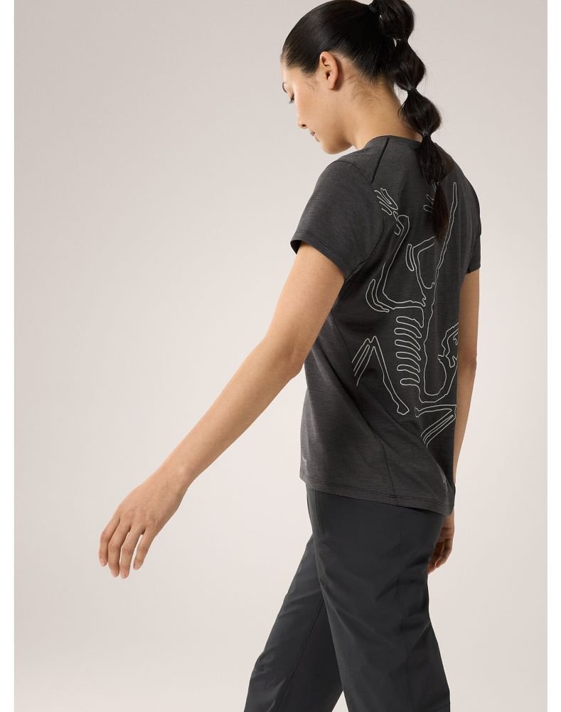 Taema Arc'Bird Crew SS Women's Black Heather - Arc'teryx Australia