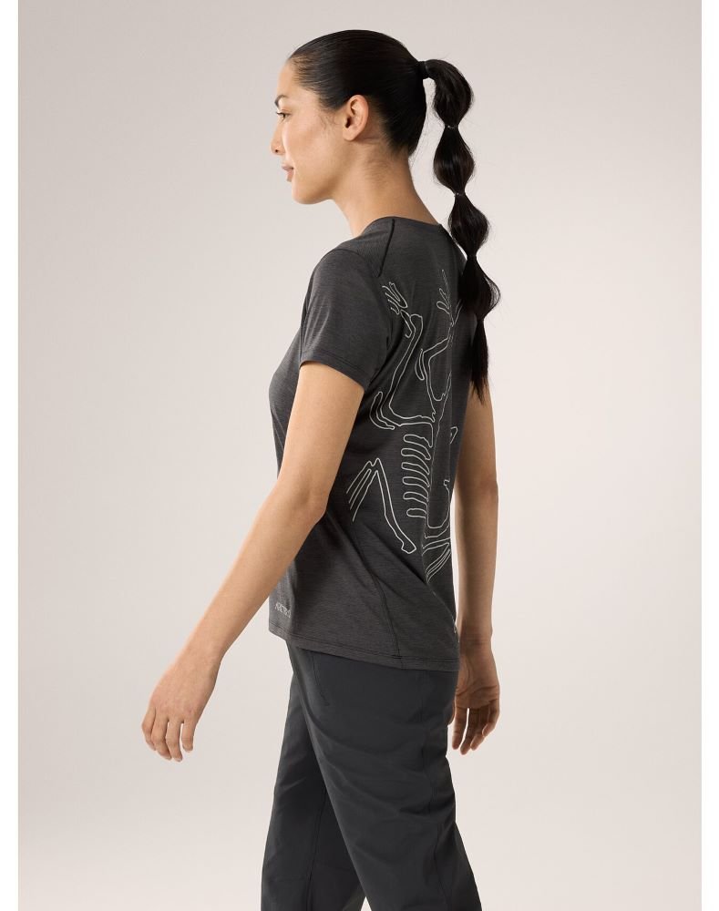 Taema Arc'Bird Crew SS Women's Black Heather - Arc'teryx Australia