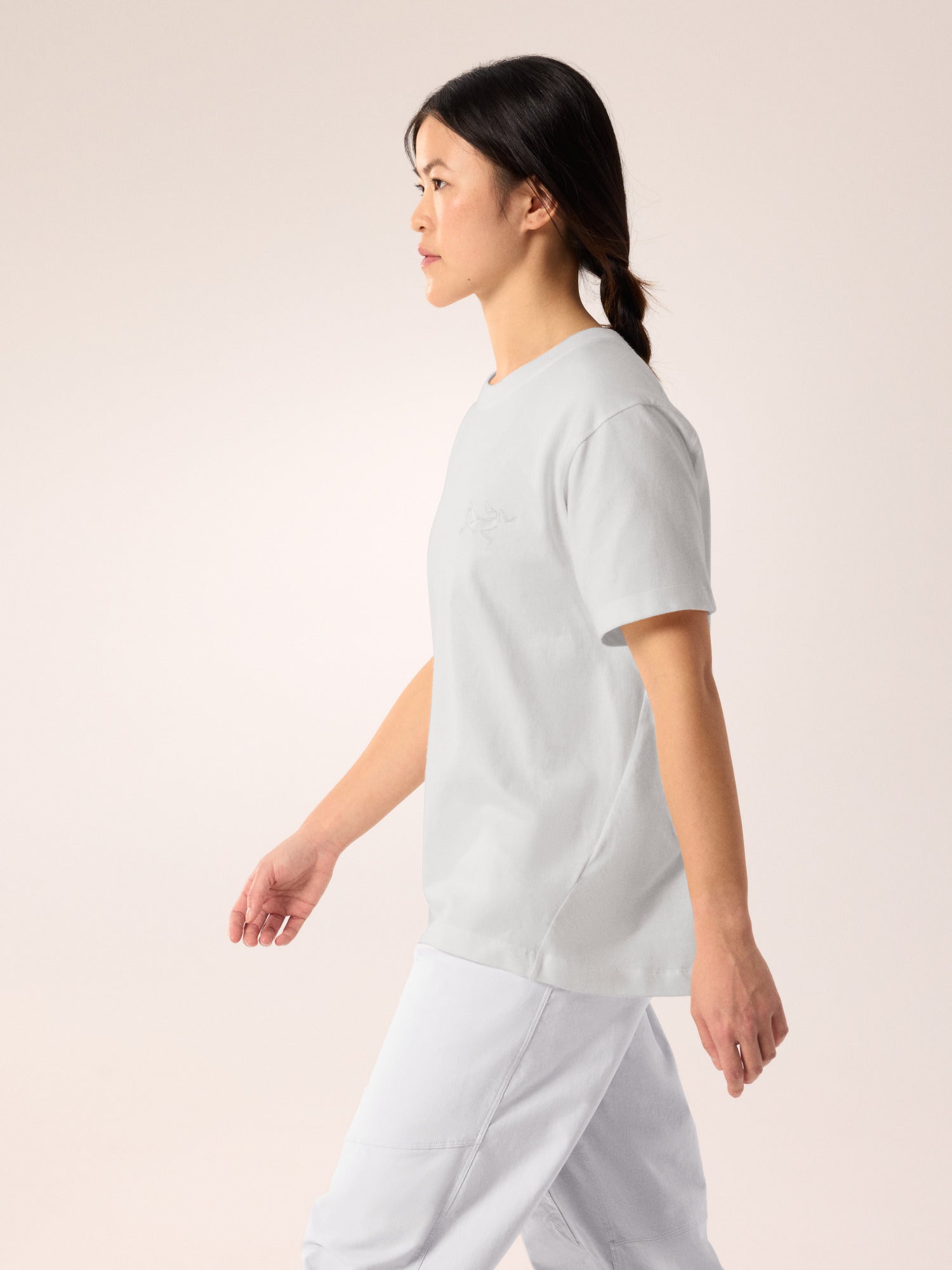 Kragg Cotton Little Bird Crew Shirt SS Women's White Light / White - Arc'teryx Australia