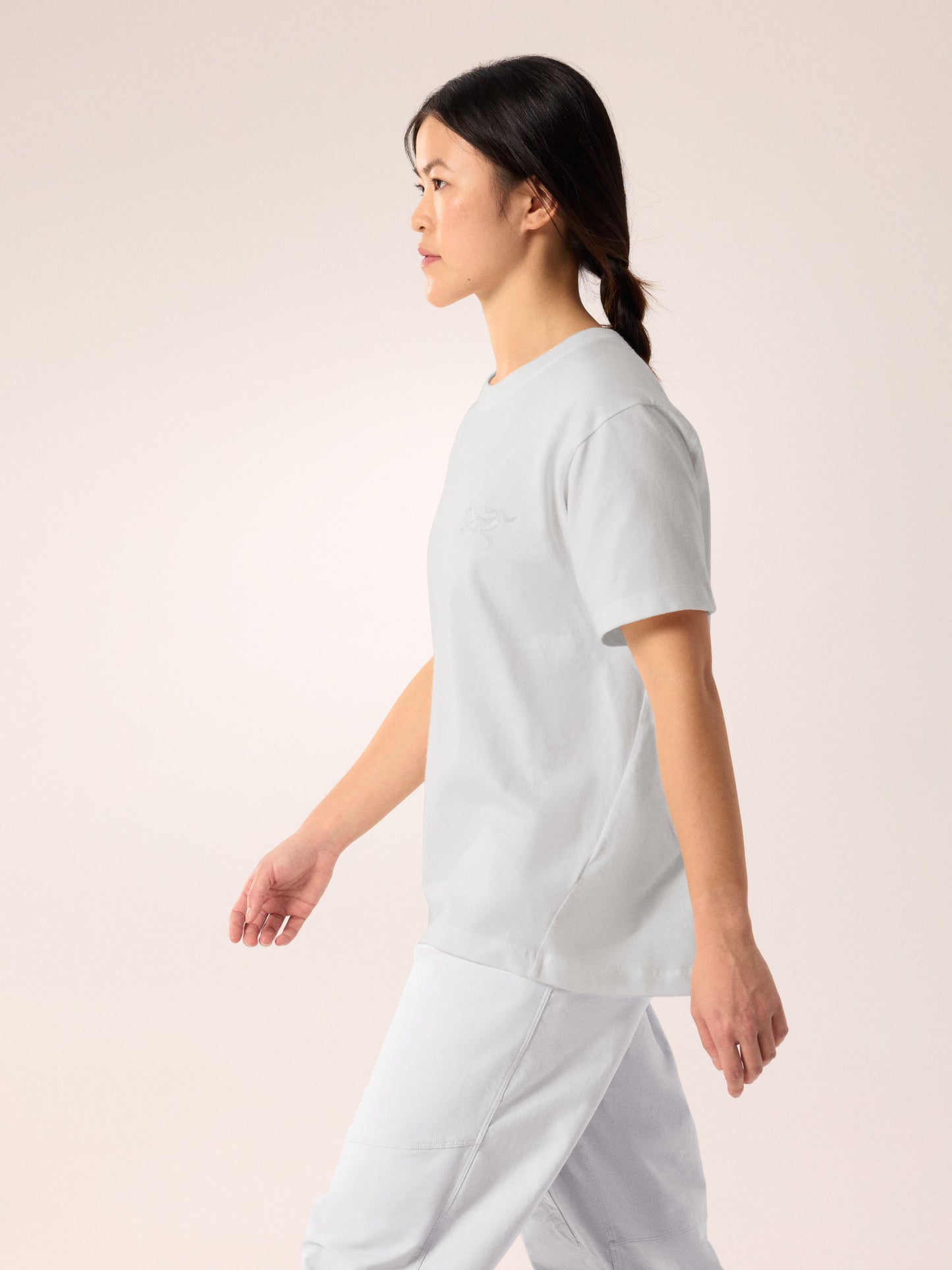 Kragg Cotton Little Bird Crew Shirt SS Women's White Light / White - Arc'teryx Australia