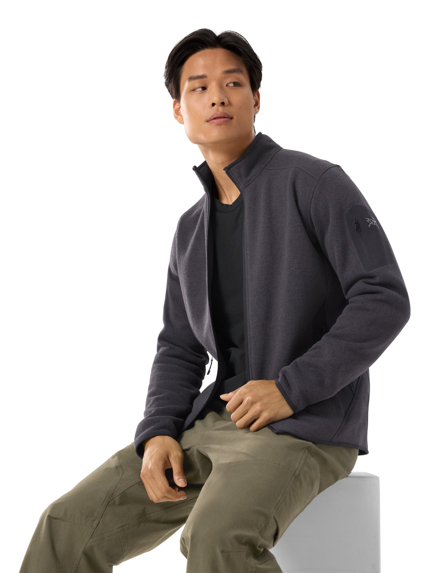 Covert Cardigan Men's Black Heather II - Arc'teryx Australia
