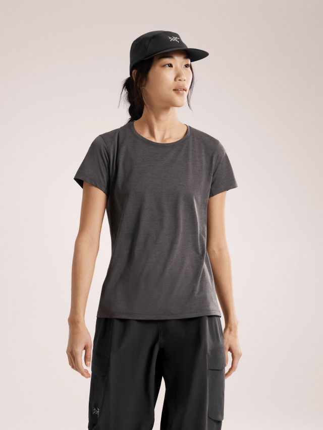 Taema Crew Neck Shirt SS Women's Black Heather - Arc'teryx Australia