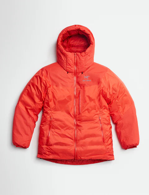 front of the Alpha Parka snow jacket